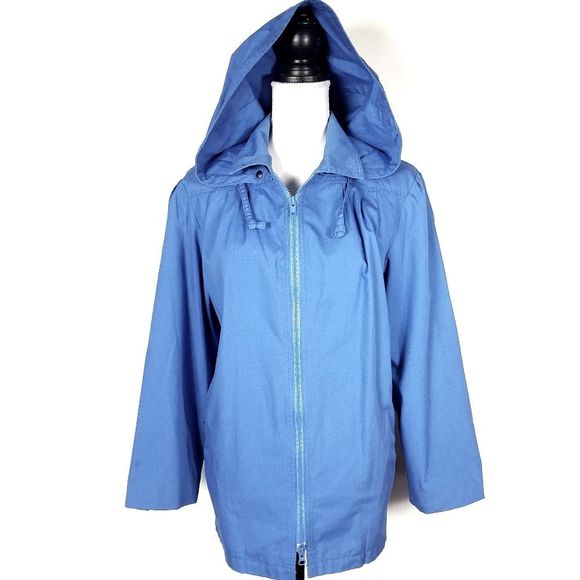 London Fog Jackets & Coats Vintage London Fog Blue Hooded Zip Front